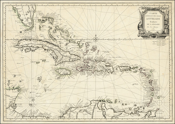 54-Florida and Caribbean Map By Louis Joseph Mondhare