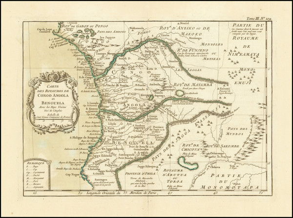 55-West Africa Map By Jacques Nicolas Bellin