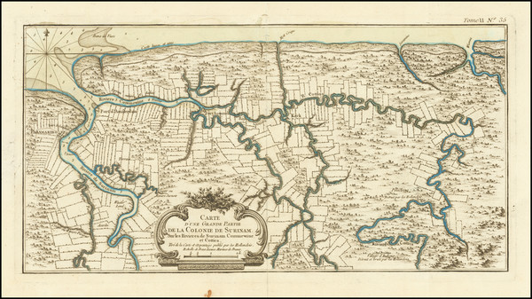 49-Guianas & Suriname Map By Jacques Nicolas Bellin