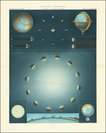 96-Celestial Maps Map By Louis Vivien de Saint-Martin