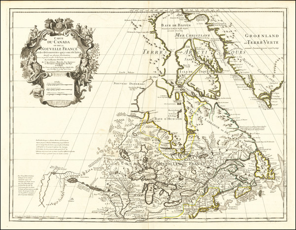 38-Midwest, Plains, Canada and Western Canada Map By Guillaume De L'Isle / Philippe Buache