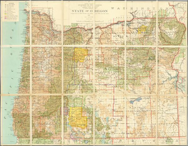 84-Oregon Map By U.S. General Land Office