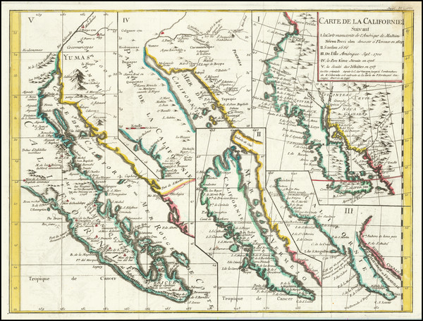 55-Baja California, California and California as an Island Map By Denis Diderot / Didier Robert de