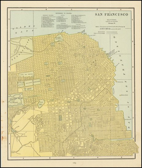 50-San Francisco & Bay Area Map By George F. Cram