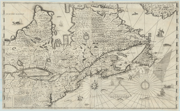 65-United States, New England and Canada Map By Samuel de Champlain