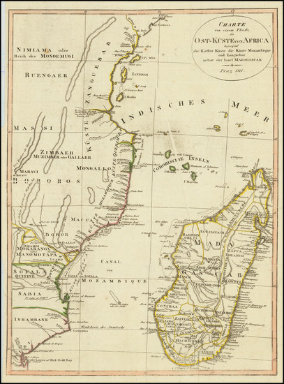 50-East Africa and African Islands, including Madagascar Map By Weimar Geographische Institut