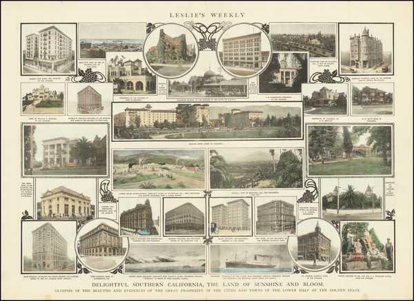 58-California, Los Angeles and Other California Cities Map By Frank Leslie