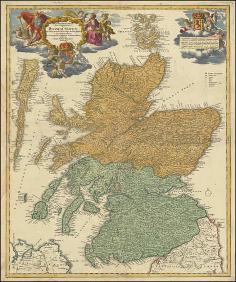 86-Scotland Map By Johann Baptist Homann