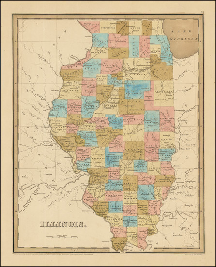 69-Illinois Map By Thomas Gamaliel Bradford