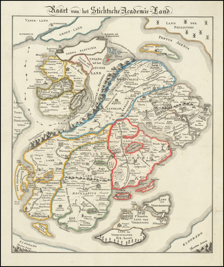 16-Curiosities Map By Willem Cornelis Marius de Jonge Van Ellemeet