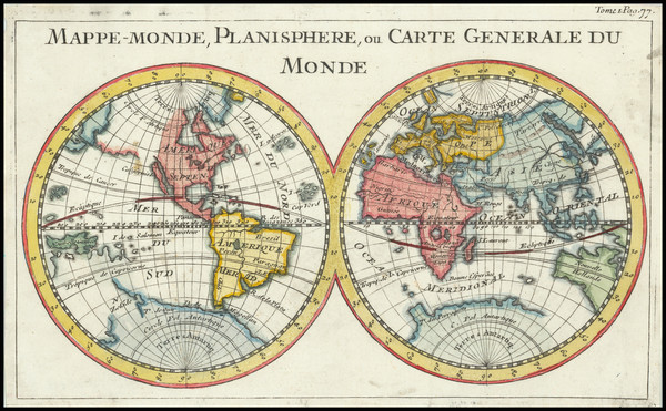 57-World and California as an Island Map By Daniel de La Feuille