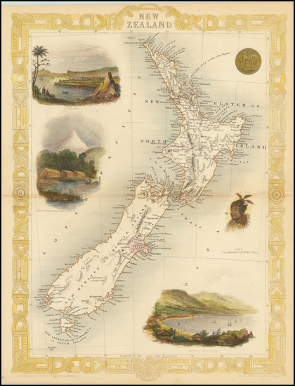 99-New Zealand Map By John Tallis