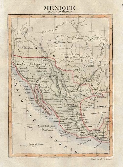 45-Texas, Plains, Southwest and California Map By Pierre Antoine Tardieu / Aristide Michel Perrot