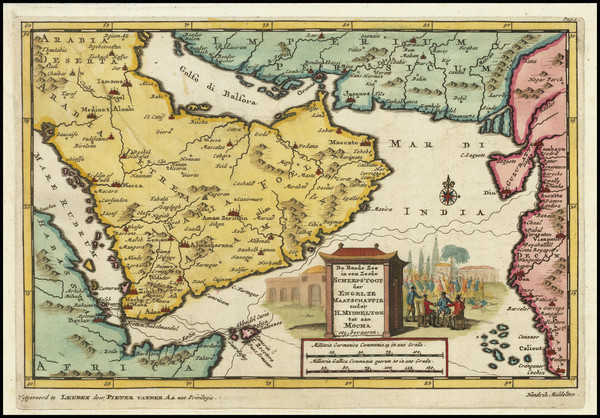 62-Middle East and Arabian Peninsula Map By Pieter van der Aa