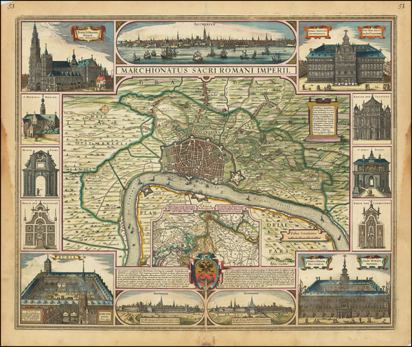 42-Belgium Map By Claes Janszoon Visscher