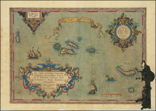 14-Azores Map By Abraham Ortelius