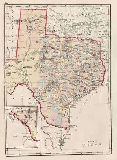 45-Texas and Southwest Map By H.H. Hardesty