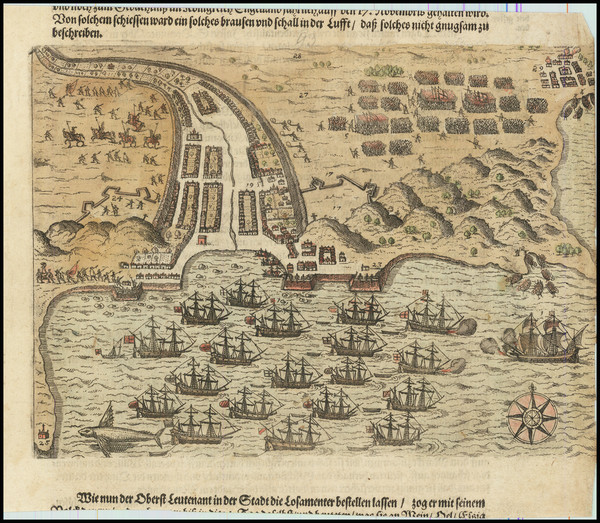 41-World, Atlantic Ocean and African Islands, including Madagascar Map By Theodor De Bry / Baptist