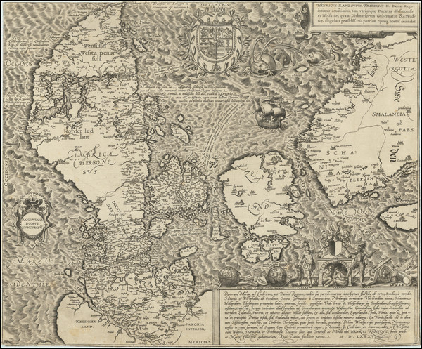 64-Sweden, Denmark and Norddeutschland Map By Georg Braun  &  Frans Hogenberg