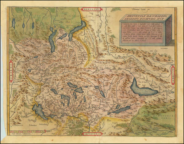 62-Switzerland Map By Abraham Ortelius