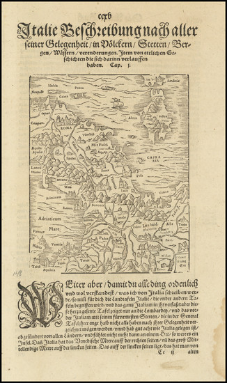 82-Northern Italy, Southern Italy and Corsica Map By Sebastian Munster