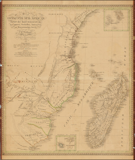 10-East Africa and African Islands, including Madagascar Map By Carl Ferdinand Weiland