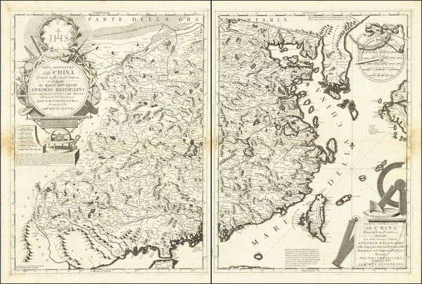 14-China and Korea Map By Vincenzo Maria Coronelli