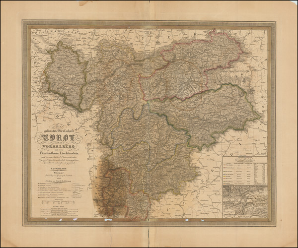 84-Austria and Northern Italy Map By Carl Ferdinand Weiland