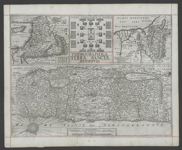 6-Holy Land Map By Wenceslaus Hollar