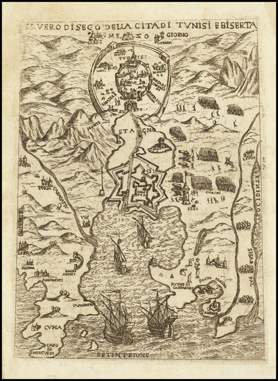 52-North Africa Map By Giovanni Francesco Camocio