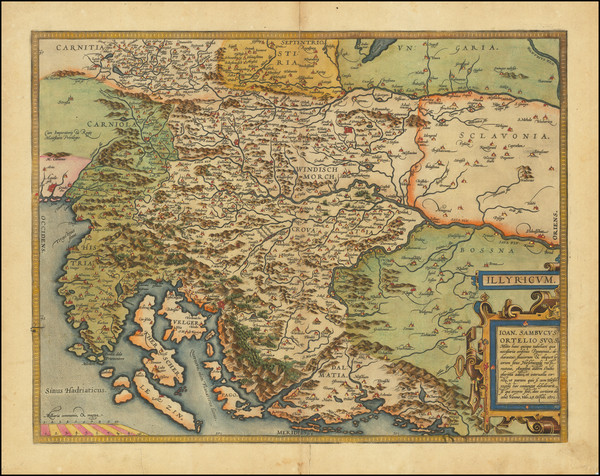 100-Croatia & Slovenia and Bosnia & Herzegovina Map By Abraham Ortelius