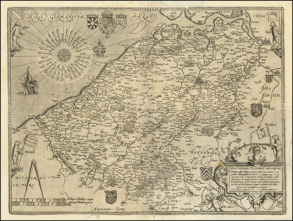 54-Belgium Map By Cornelis de Jode