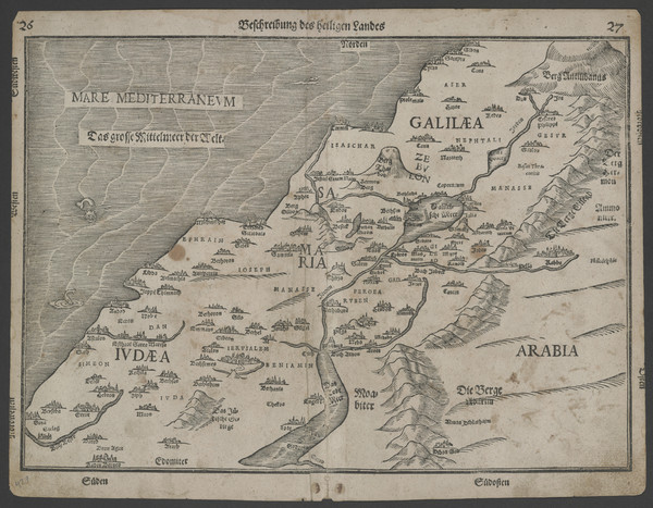 26-Holy Land Map By Heinrich Bunting