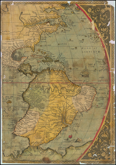 62-America Map By Abraham Ortelius