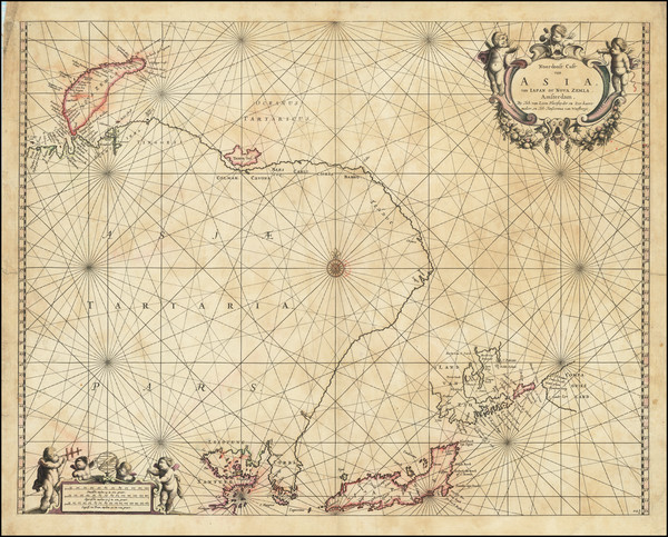 53-Japan, Korea and Russia in Asia Map By Johannes van Loon