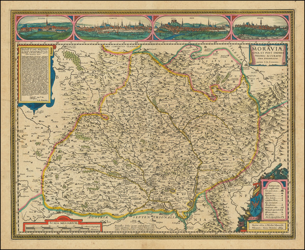 88-Czech Republic & Slovakia Map By Claes Janszoon Visscher