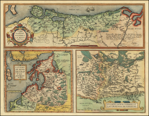 84-Poland, Romania and Baltic Countries Map By Abraham Ortelius