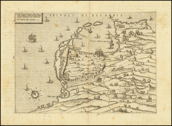 2-North Africa Map By Paolo Forlani / Bolognini Zaltieri