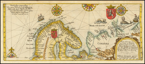 52-Polar Maps, Russia and Scandinavia Map By Theodor De Bry