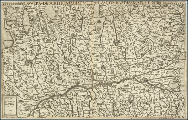 40-Northern Italy Map By Giovanni Francesco Camocio
