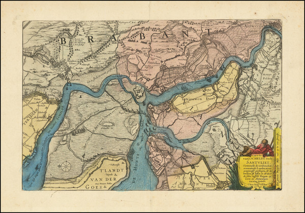 26-Netherlands and Belgium Map By Claes Janszoon Visscher