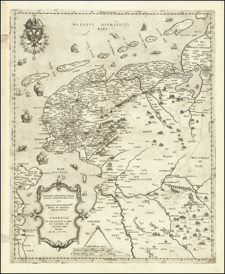 67-Netherlands Map By Giovanni Francesco Camocio