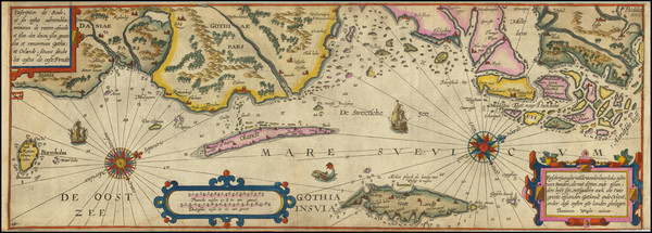 65-Sweden Map By Lucas Janszoon Waghenaer