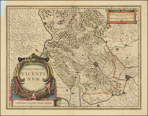 2-Northern Italy Map By Henricus Hondius