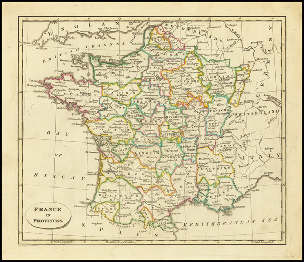 1-France Map By J.C. Russell & Sons