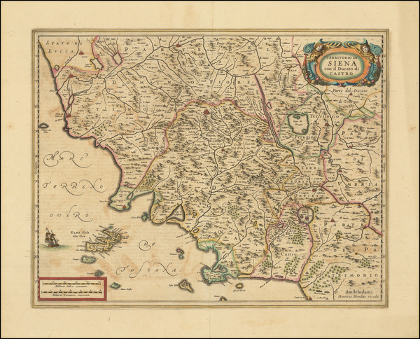 91-Northern Italy Map By Henricus Hondius