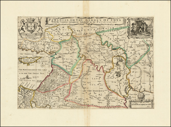 47-Holy Land Map By Joseph Moxon