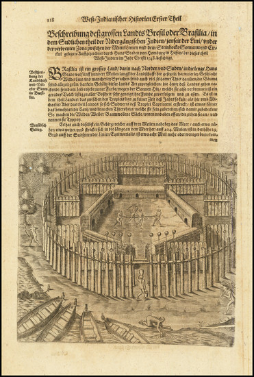 44-Brazil Map By Theodor De Bry