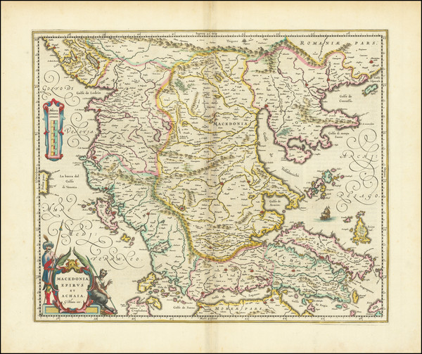 21-Albania, Kosovo, Macedonia and Greece Map By Willem Janszoon Blaeu