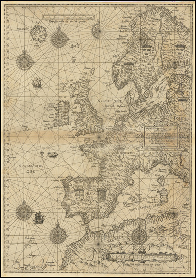 15-Europe Map By Lucas Janszoon Waghenaer